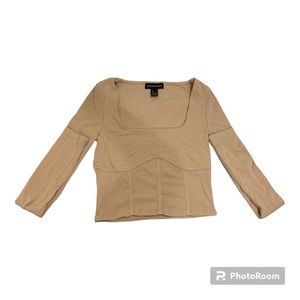 Urban Behavior Beige Rib Knit Top